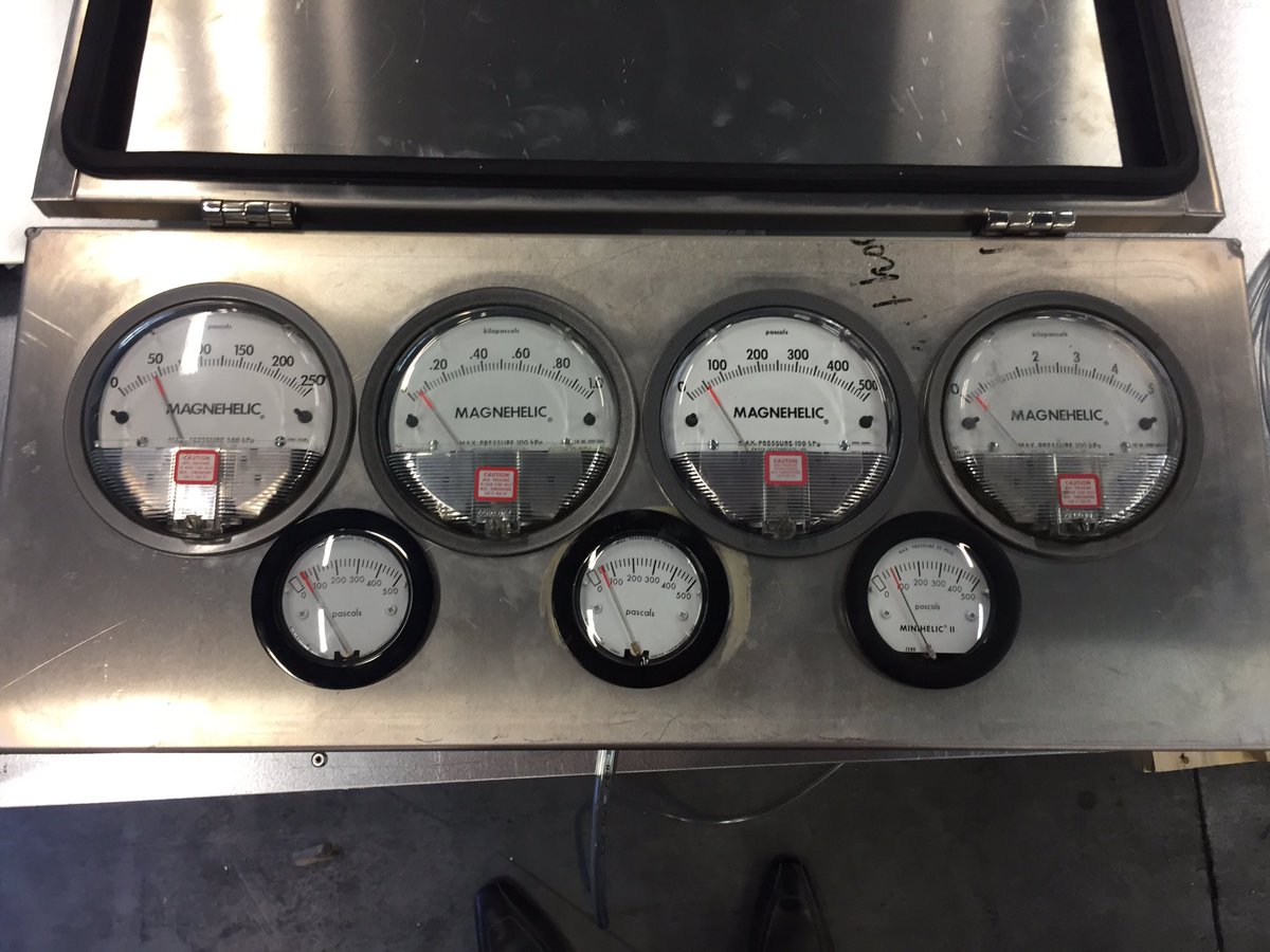 TeunMulder's tweet photo. One before the big @ahrexpo. It's #applicationfriday with @DwyerInstrument. An #magnehelic #minihelic testing panel for air handling units. https://t.co/zYo5nRYGfM