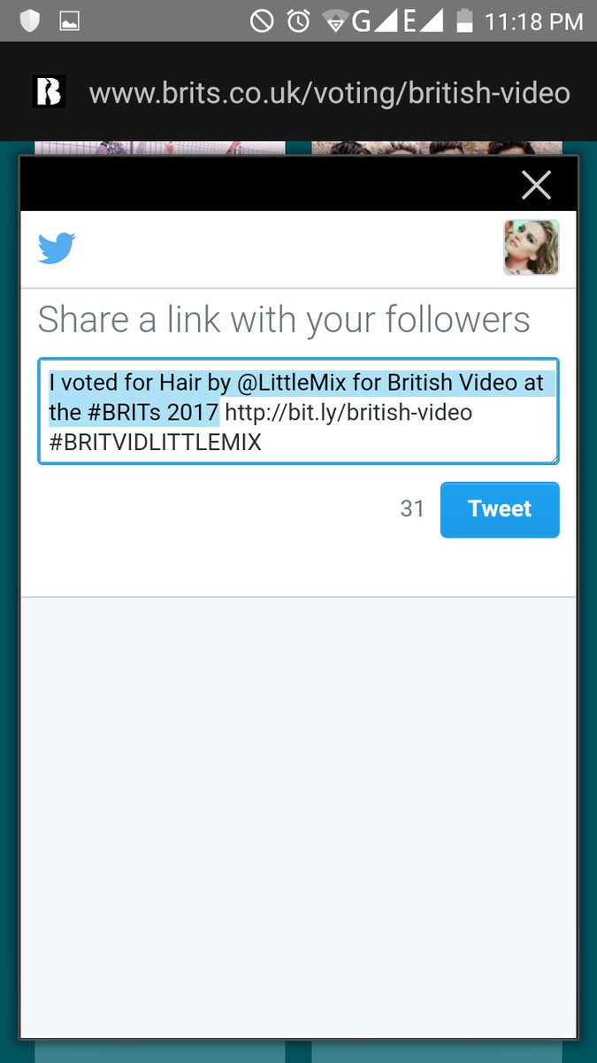 TangnaCristel's tweet photo. @LittleMix Just Click the VOTE, and you will vote for British Video at the #BRITs2017  #BRITVIDLITTLEMIX https://t.co/xFM9KHfA6u