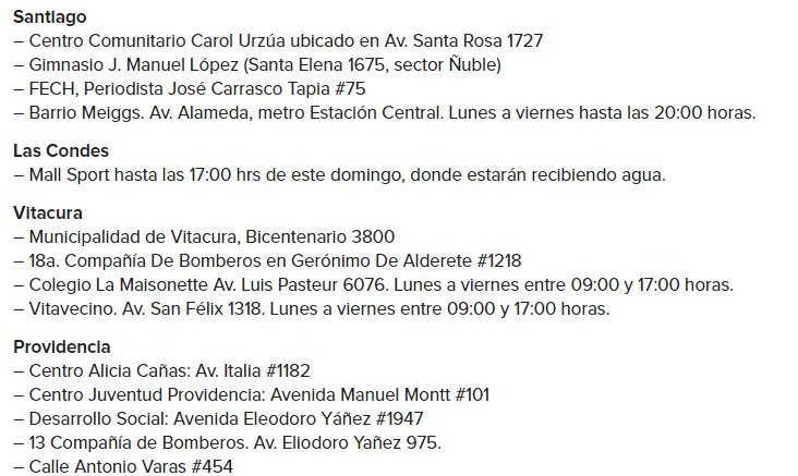 patrimonio_cl's tweet photo. Centros de acopio Providencia, Las Condes, Vitacura, Santiago centro https://t.co/Oeeucs2zKe