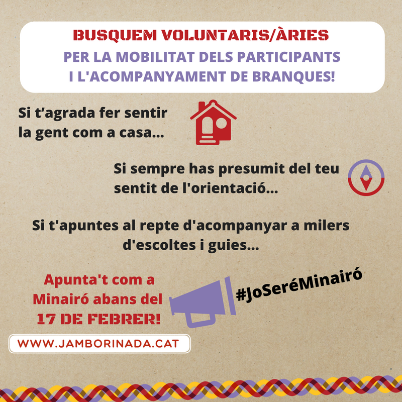 jamborinada's tweet photo. El temps corre, apunta't com a Minairó abans del 17 de febrer! https://t.co/JdiBjP9NDO #JoSeréMinairó https://t.co/NhpmLAqem3