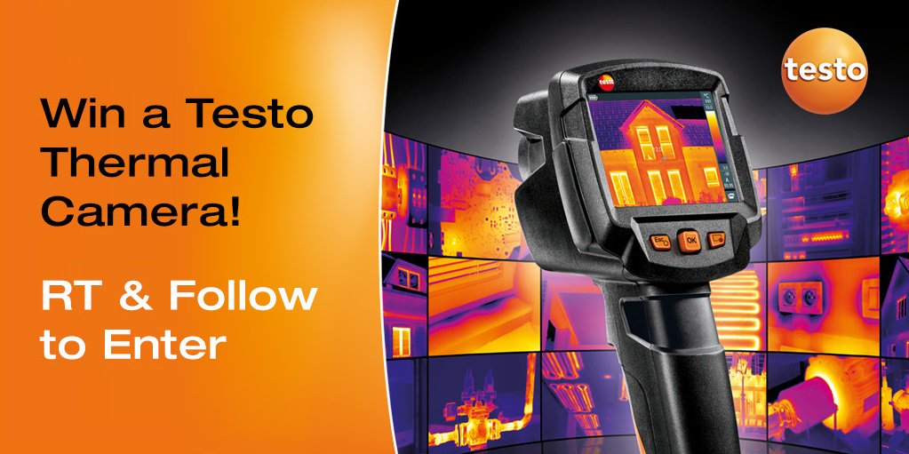 TestoLimited's tweet photo. WIN A TESTO THERMAL IMAGING CAMERA!!!😱 RT &amp; FOLLOW 👇for your chance to #WIN #FreebieFriday winner announced 01/03/17 https://t.co/EpWVenmn9V https://t.co/5tgN4X0xmo