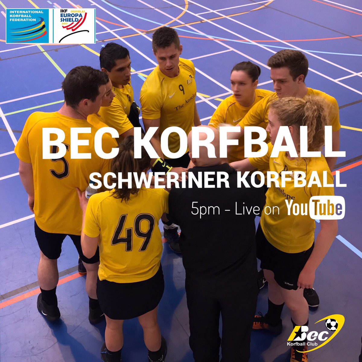 BecKorfball's tweet photo. We're ready. Are you?

⚽️: @BecKorfball vs @SchwerinerKC 
🕔: 5pm GMT
💻: https://t.co/s1kIKyYgYE

#korfball #eshield2017 https://t.co/i8EjOXG5Ta