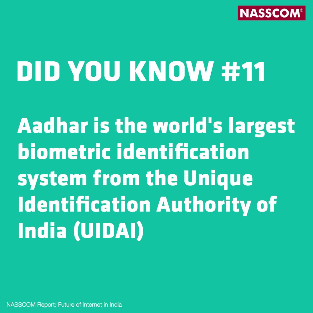nasscom's tweet photo. .@UIDAI's #Aadhar initiative has made life easier for many. #DidYouKnow https://t.co/9mHAYa92GC