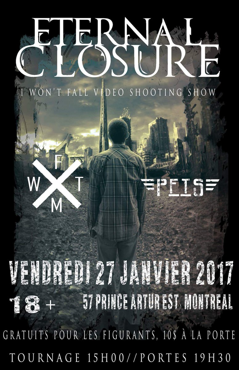 EternalClosure's tweet photo. Come see us tonight at petit campus at 3pm to get the show for free! #eternalclosure #metalcore #metal #metalscenemontreal #breakdown https://t.co/sh3Vv8ZGaH
