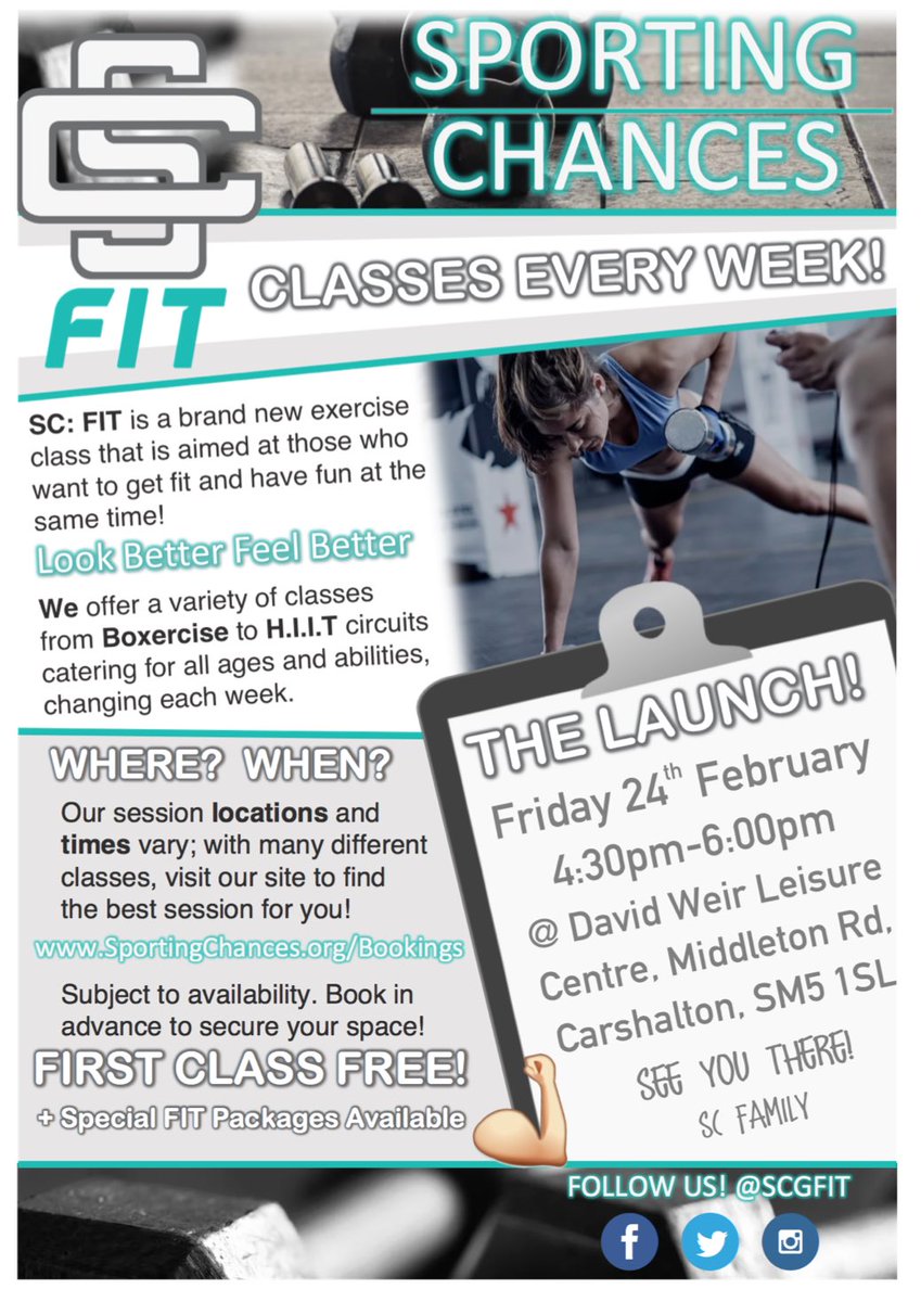 SCGFit's tweet photo. BE THERE OR BE SQUARE! No matter what your goals are, our classes are fit for everyone! 24th February 🗓💪🏽 https://t.co/rkVcUhIFot