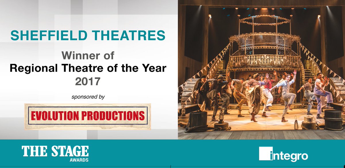 TheStage's tweet photo. The first award, Regional Theatre of the Year, goes to Sheffield Theatres! Congratulations to all the Sheffield team. #TheStageAwards https://t.co/ZiaxQ9OnK9