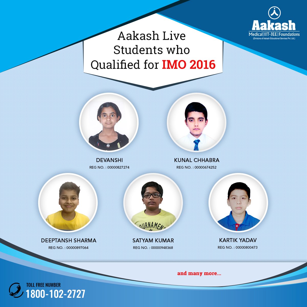 AESL_Official's tweet photo. Aakashians have done it again. Aakash is proud to share #IMO2016. #AakashLive students who qualified for this exams: https://t.co/oJhS2Yglg1 https://t.co/nxqwB4LA0B