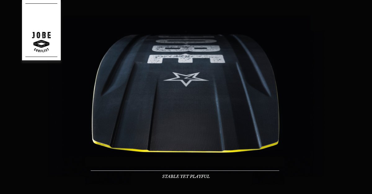 Its widened shape make it really stable: meet the Jobe Conflict’17 – your all-round flex wakeboard.