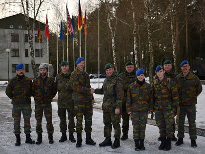GermanyNATO's tweet photo. #NATO #eFP battlegroup in #Lithuania: #German advance team + first #Belgian soldiers join forces w/ #LTU troops. https://t.co/oV5ApOZmg5 https://t.co/BpzmkNGoeR