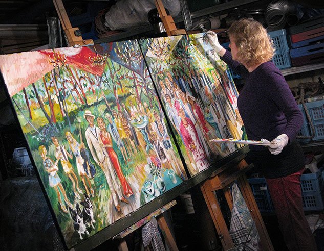 Live Painter Eva Maria mocht niet één maar twee schilderijen maken! Het echtpaar wilde op het tweede doek graag de.. goo.gl/fOv4iJ