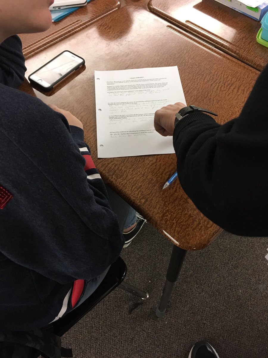 educatorpaula's tweet photo. Just saw @schroervhs's AP Stats class engaged in writing. Yes, writing in math! #FRAPPY #ViperWatch https://t.co/91AijHxtVS