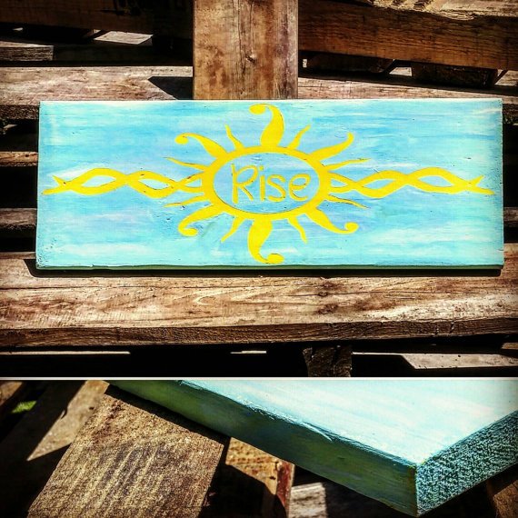 PalletShack's tweet photo. Just listed at https://t.co/DqLyhNCDHg #rise reclaimed pallet sign, tribal art! Ready to ship #freeshipping #EtsySeller #southernpalletshack https://t.co/LsVFK69BwN