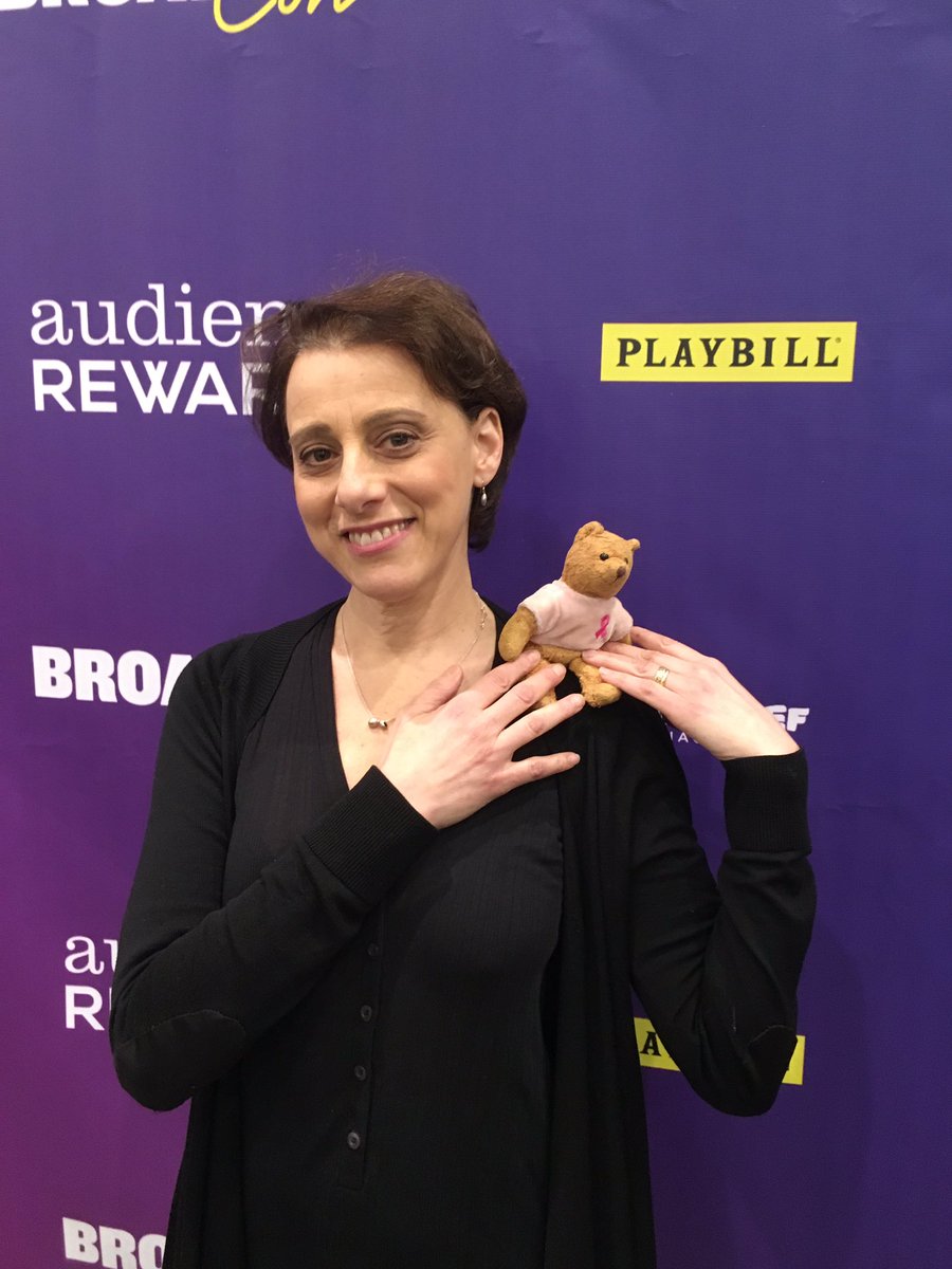 lisawalkscom's tweet image. THANK YOU @JudyKuhn1 for participating in #projectteddybear at #BroadwayCon! #savetheboobs #fightbreastcancer lisawalks.com