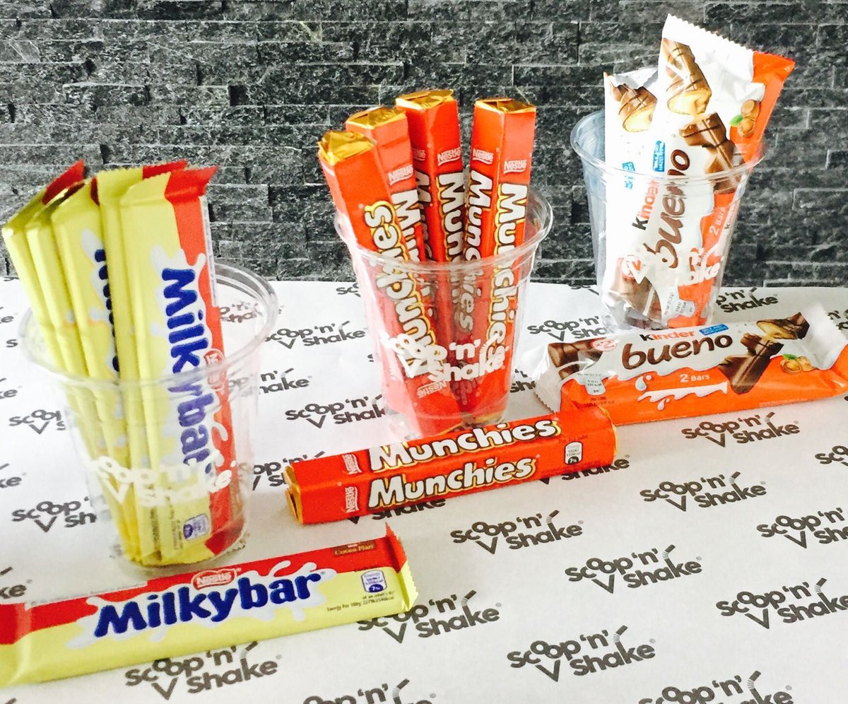 scoopnshake's tweet photo. We have a wide selection of chocolate bars and sweets which you can add to or top your dessert with. https://t.co/3JdgRIQeXO