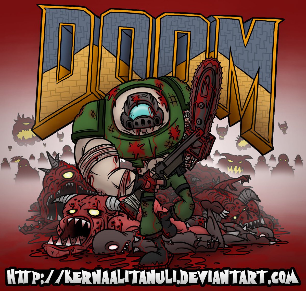 DOOM's tweet image. &quot;Army of DOOMness&quot; is fan art greatness -- #DOOM art created by KernaaliTanuli. kernaalitanuli.deviantart.com/art/ArmyOfDoom…