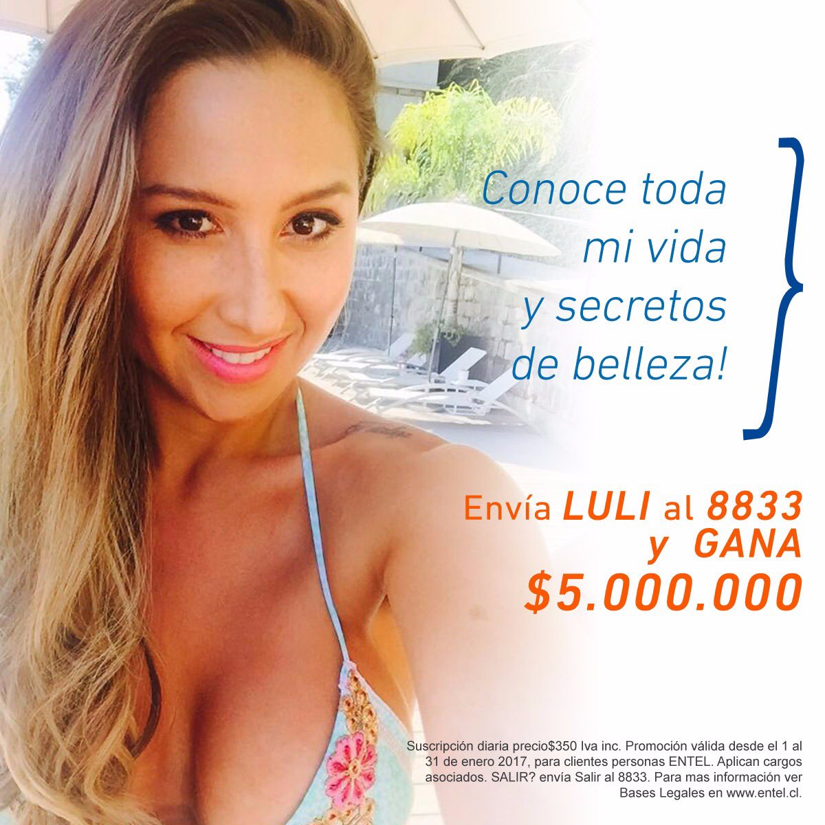 Lulichile's tweet image. Los espero a todos! En mi fotovideo reality! Envíen LULI al 8833, y estaremos comunicados! Besitos! Y ganen millones!! RT😘