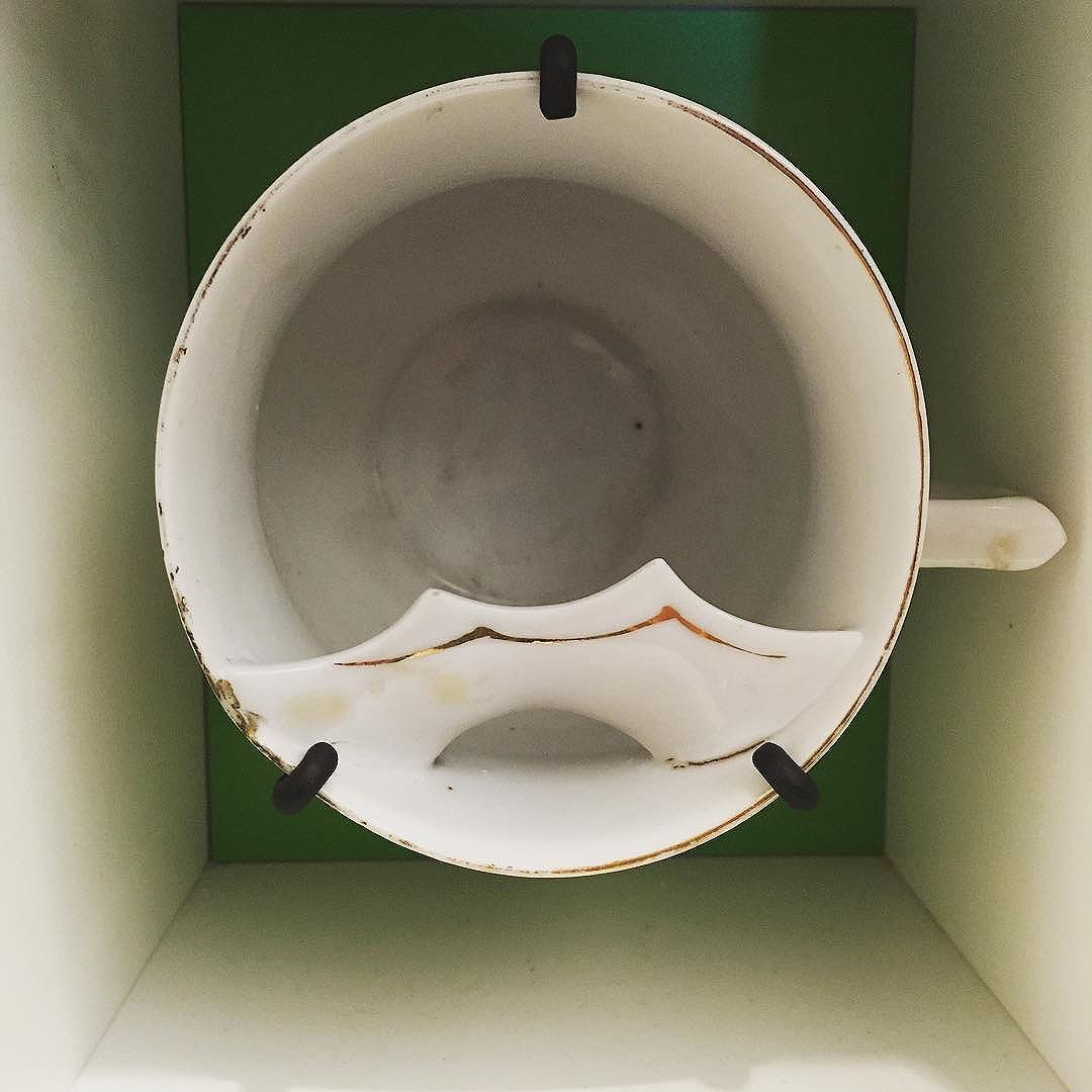 Presenting a glorious mustache cup! Just one of the cool artifacts you'll find in our exhibit, House &amp; Home, opening in the Attic on Monday!