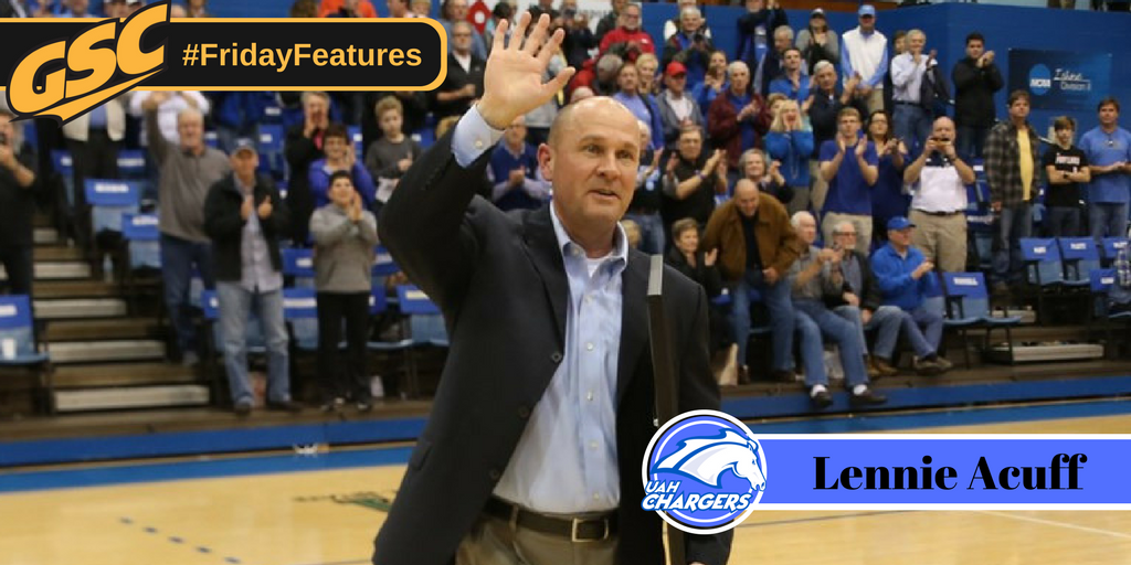 GulfSouth's tweet photo. UAH’s Acuff nabs win No. 500, but cherishes influencing lives (by Mike Perrin). https://t.co/XJRZcG71cj | #FridayFeatures #GSCMBB https://t.co/uKIdO7ttm9