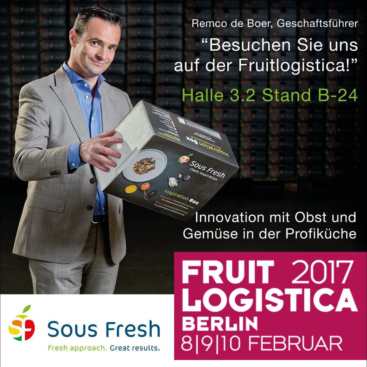 Meet Sous Fresh at FRUIT LOGISTICA 2017! #FruitLogistica #chefsinspiration bit.ly/2jZdJGO