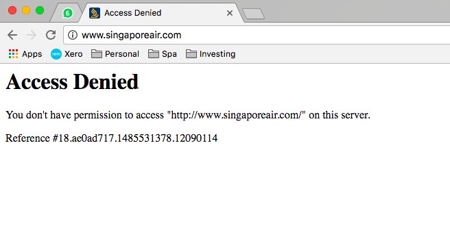 hwijaya's tweet photo. @SingaporeAir Your website is down. It says Access Denied. Has been few days. https://t.co/nPB8sdqOlu