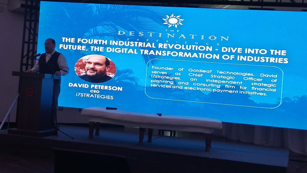 Moqhris's tweet photo. Interesting presentation by @i7strategies on the #4thindustrialrevolution #mydestinationexperience @spanishcourt #jamaica #TheFutureIsHere https://t.co/lKKMinSAB9