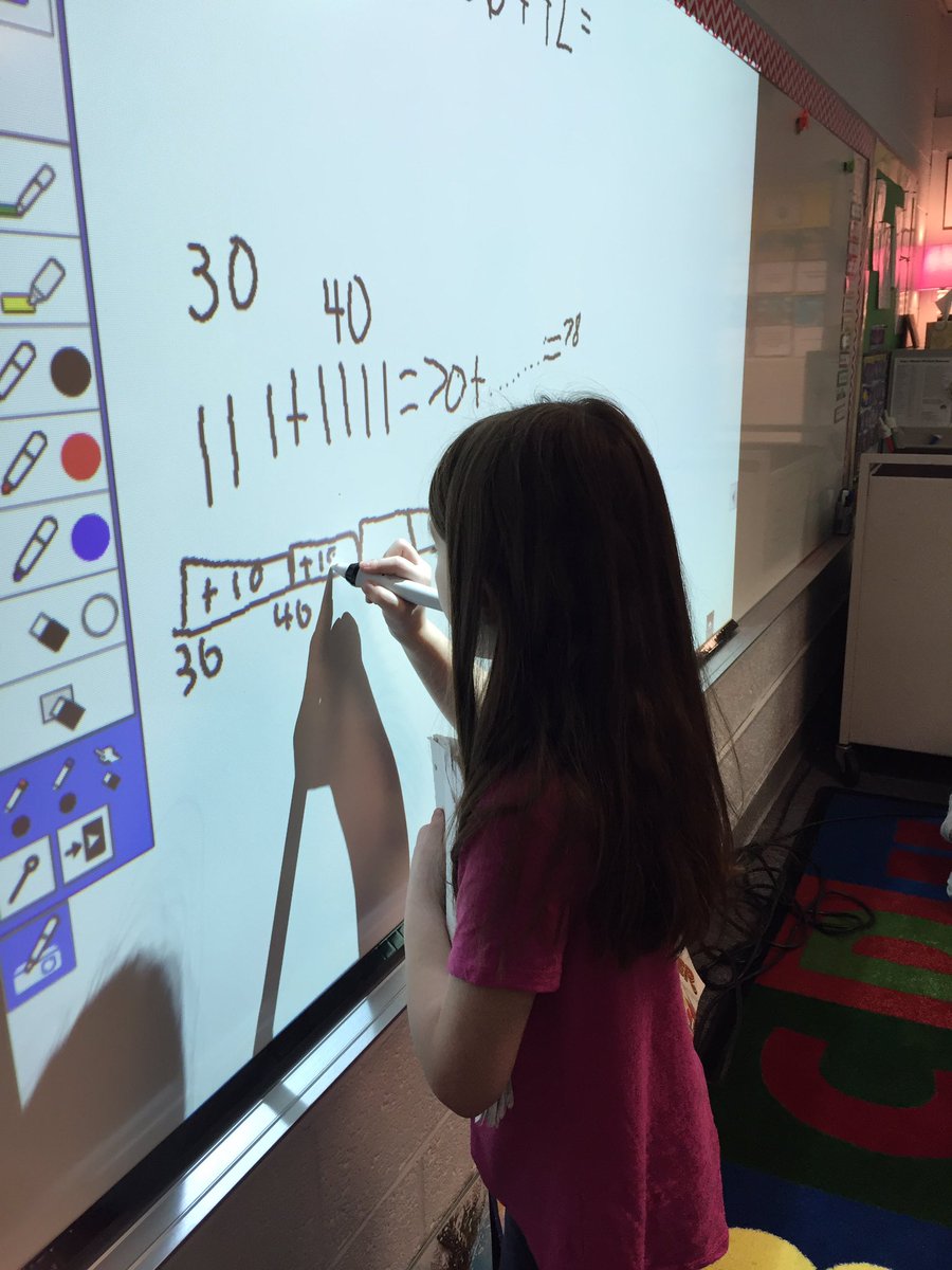 KTarchalski's tweet photo. Second graders are using multiple strategies when solving 2-digit addition.@WLETigers https://t.co/S6S3XulVIV