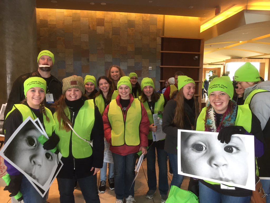 CUWPROLIFE's tweet photo. Heading out to direct LCMS participants to the #MarchForLife #eyesoflife #powerofone https://t.co/PCmg9PxGWs