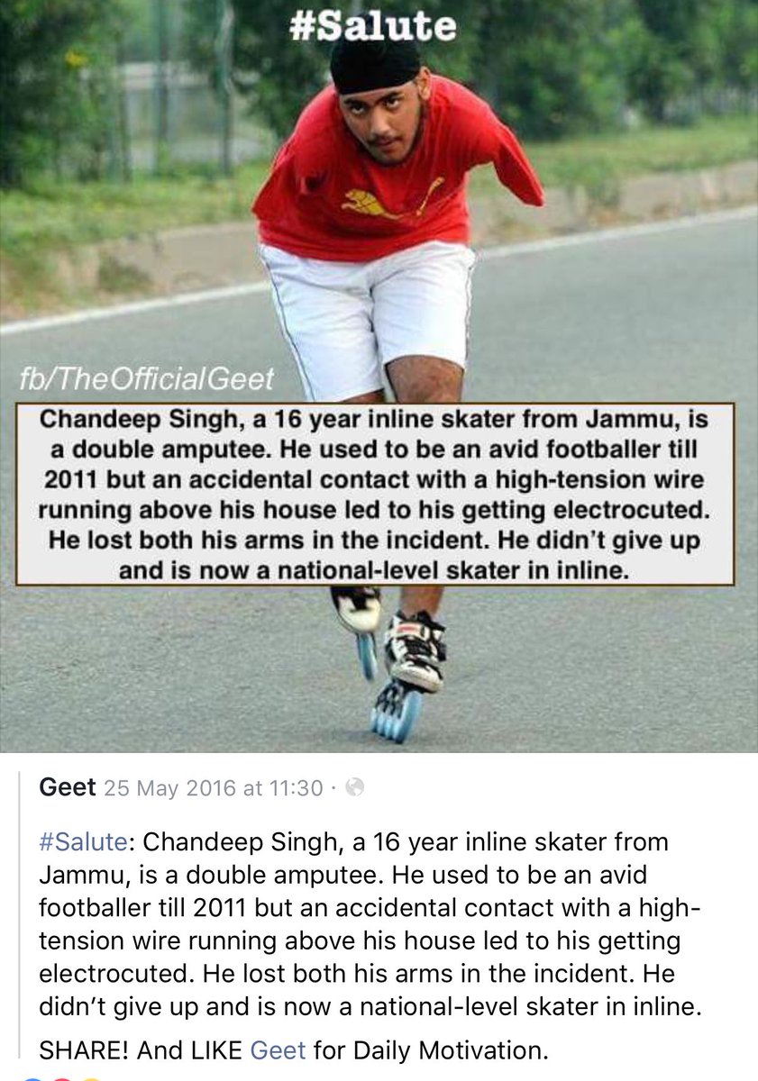 jasuja's tweet photo. I salute this braveheart who didn't give up. And what is it that you (and I) used as an excuse today?
@thebetterindia https://t.co/fIvuWXVxuR