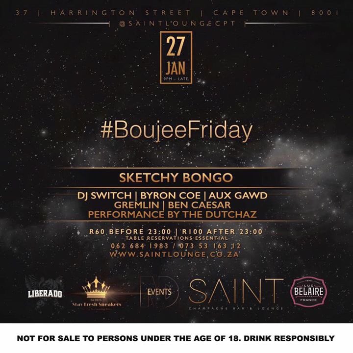 ND_Events's tweet photo. #BoujeeFriday with The Dutchaz @saintloungecpt TONIGHT https://t.co/oNyvI3gPRM