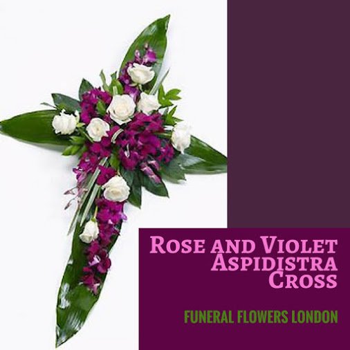#Roses and Dendrobium #orchids are arranged on a cross of #aspidistra leaves to create an unusual design. ow.ly/ZKla305zhpn