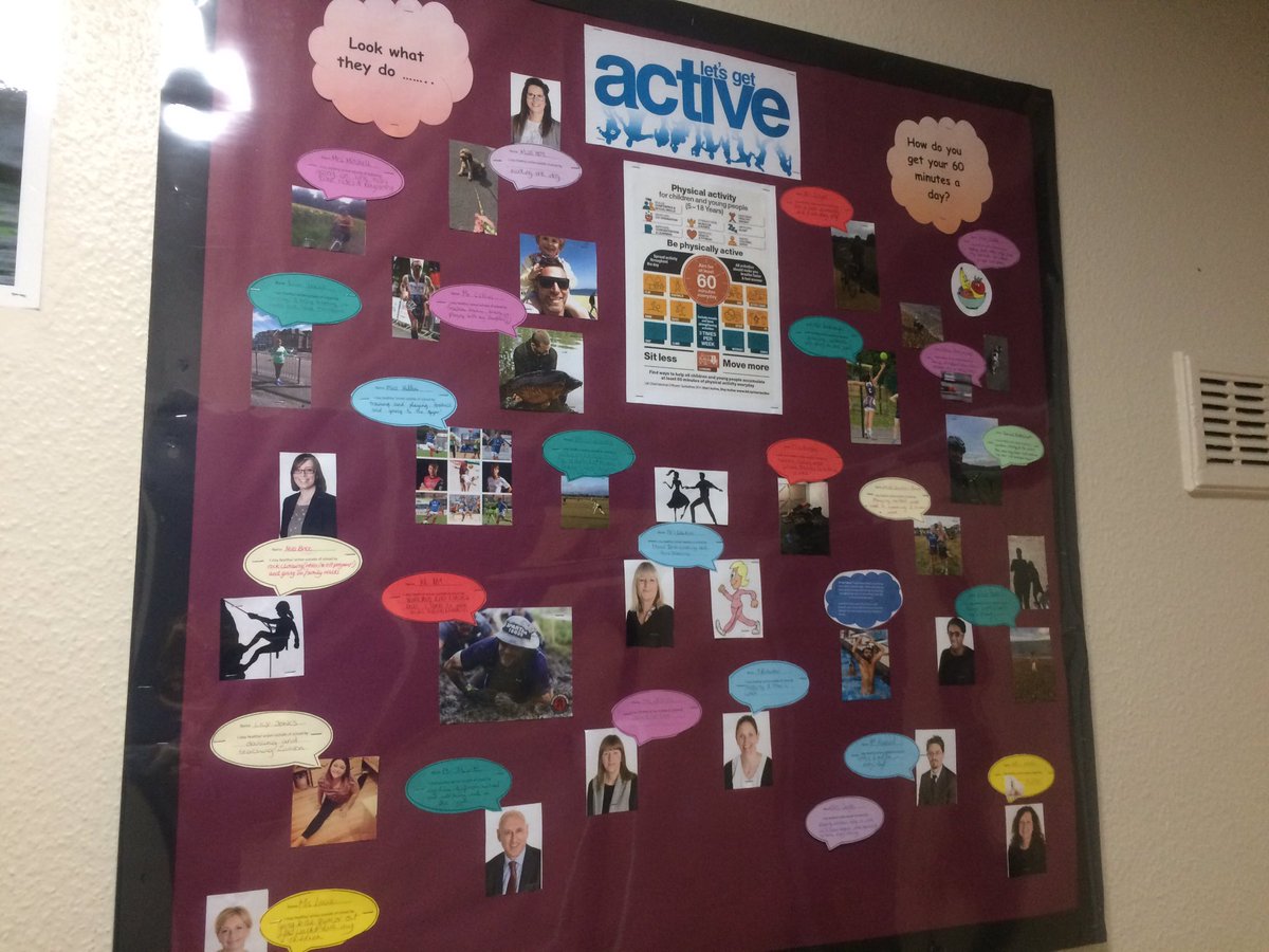 Check out the new display board along the PE corridor, what staff do to keep fit and healthy outside of school