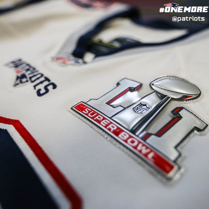 New England Patriots on X: 'Patches for the #Patriots Super Bowl LI jerseys  are on! #OneMore  / X