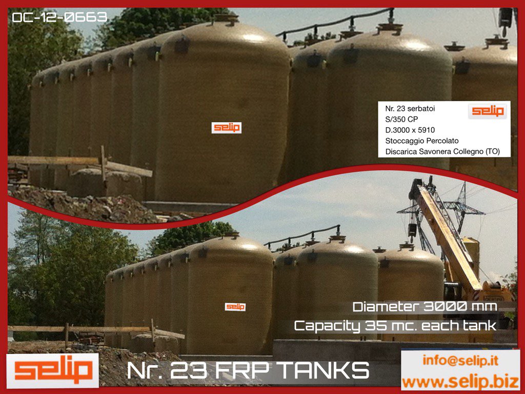 Selip_2_EN's tweet photo. Fiberglass tank in Collegno #Torino. Nr. 23 FRP #tanks https://t.co/kQT7PNzqly