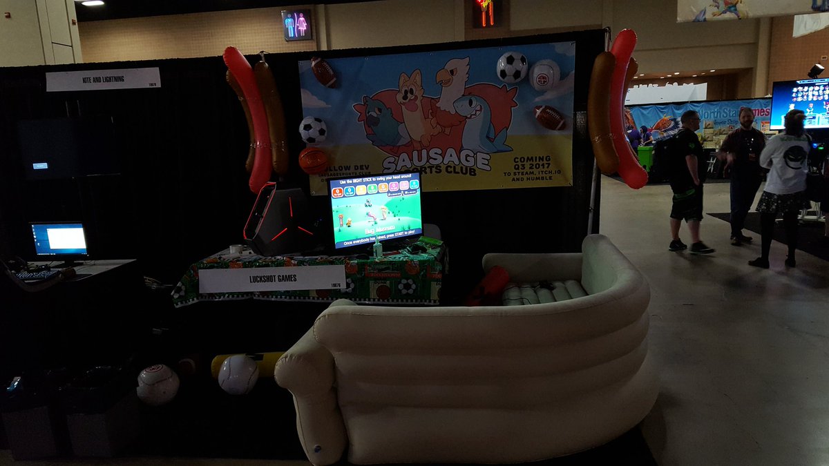 chriswade__'s tweet photo. Come check out Sausage Sports Club at #PSXSouth. We've got inflatable couches, sports and sausages! https://t.co/ZVlE6FlAFp