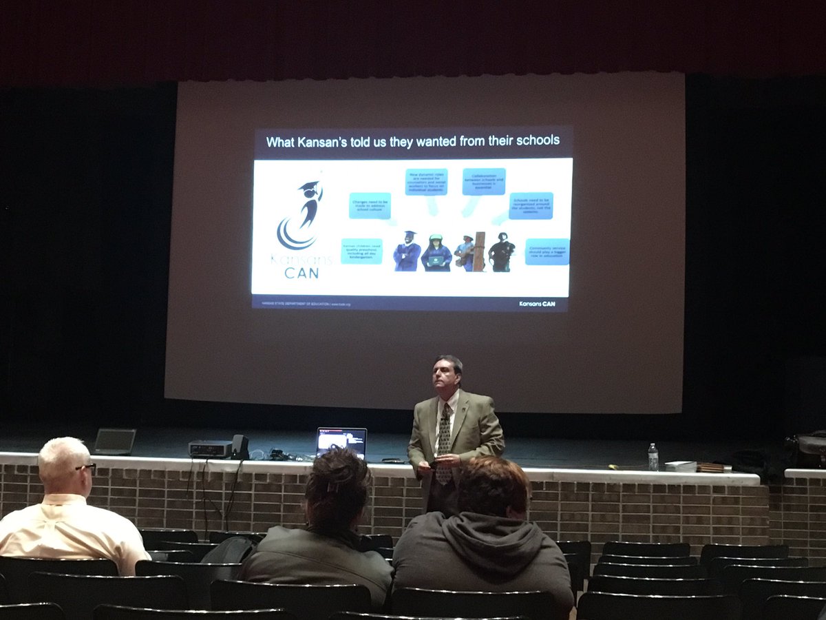 kmhkansas's tweet photo. A positive start to @USD480 Learning Day w/ @KsCommissioner. "Schools should focus on STUDENTS instead of systems". #480boost https://t.co/oAiOe9ui76