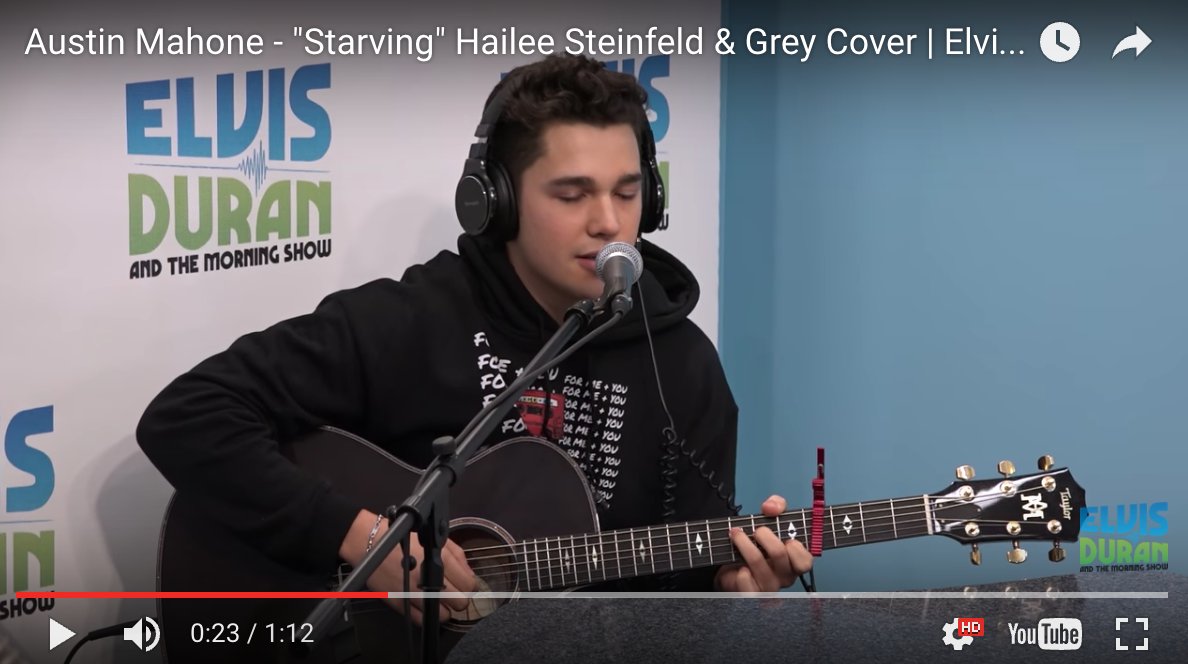 ElvisDuranShow's tweet photo. Amazing! ❤️ 🎶🎸
@AustinMahone covered @HaileeSteinfeld's #Starving for us this morning! https://t.co/4sdW2goSWL
#Mahomies #ForMePlusYou https://t.co/kqyW69y0Bc