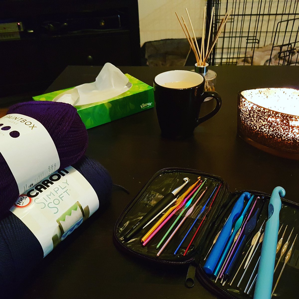 beeblah12's tweet photo. Taking a break from #gaming tonight! Getting my #crochet on... #fridaynight #quietnightin #hardcore #lol https://t.co/gg9RNovNAf