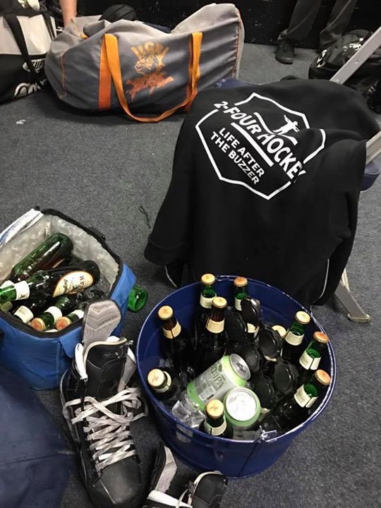 24HockeyWear's tweet photo. A few cold ones after the game, LIFE AFTER THE BUZZER..! Thanks for representing boys..!!

https://t.co/YvzkJnDeSP https://t.co/m2ZoYNn7pD
