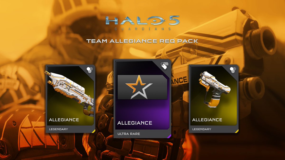 TeamAllegiance's tweet image. Were giving away a free Allegiance REQ Pack for Halo 5: Guardians! 
Retweet &amp;amp; Follow to enter for a chance to win! #PledgeAllegiance