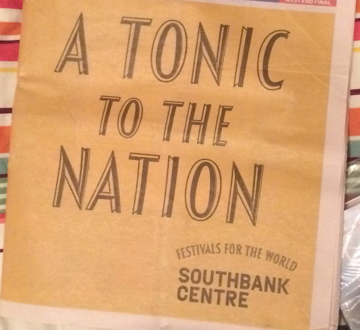 alexwilliams129's tweet photo. Sometimes I'm really bloody proud to say I work @southbankcentre #ATonicToTheNation https://t.co/ITMHSuhJho
