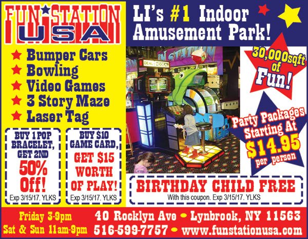 yourlocalkids's tweet image. Discount Alert:  #FunStation has a Birthday Child Free Coupon, Game Card Discount and POP Bracelet Discount.  bit.ly/2dTsJVh