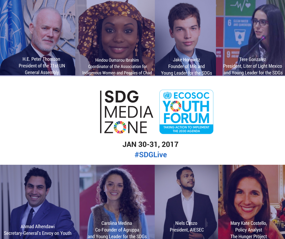 SDGMediaZone's tweet photo. Starting on Monday, join us live during @UNECOSOC Youth Forum and send your questions using #SDGLive #Youth2030 https://t.co/LPeolYGSif https://t.co/wi16NrBHZQ