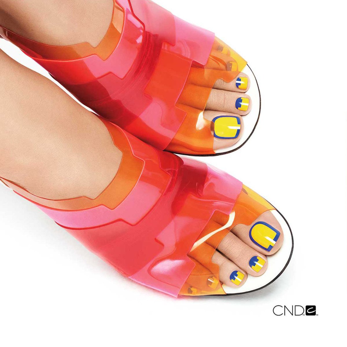 The statement toe! #CNDNewWave Shades shown: Blue Eyeshadow, Banana Clips. #pedicure