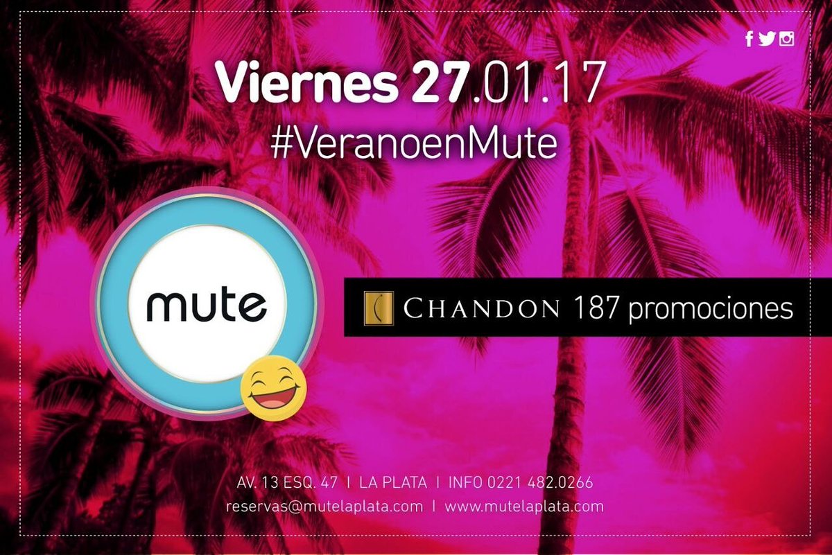 mutelaplata's tweet photo. #Viernes #VeranoenMute
El verano es con amigos y con salidas!!!
Hoy en Mute te damos 3x1 en #Quilmes y Promo #Chandon https://t.co/kZ9hCpdsJD