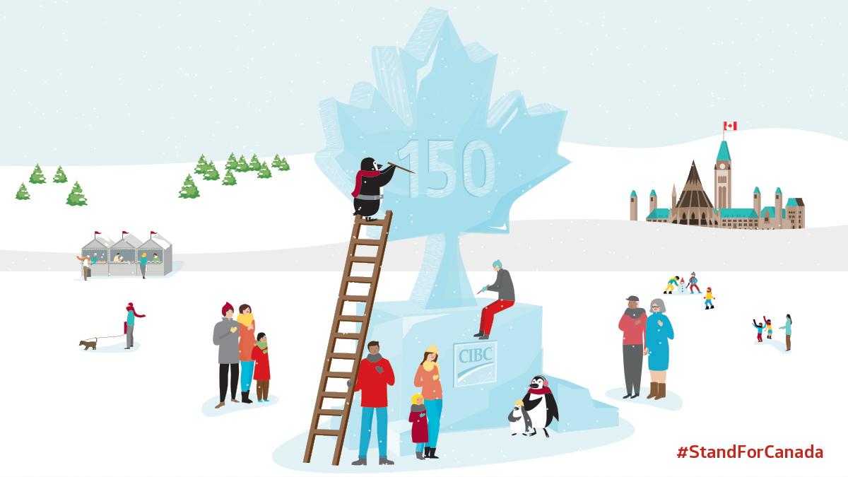 cibc's tweet photo. Grab your skates &amp; join us at #Winterlude to celebrate our shared birthday with Canada by telling us how you #StandForCanada! https://t.co/Q0I8T1TTqN