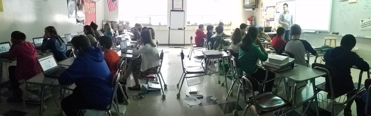 bensmotter's tweet photo. 6th grade #masdmath Ss in Mr. Smith's class #inflipping today. Half watching video and half getting crucial specific instruction. #masdtic https://t.co/blRQ4pS5vZ