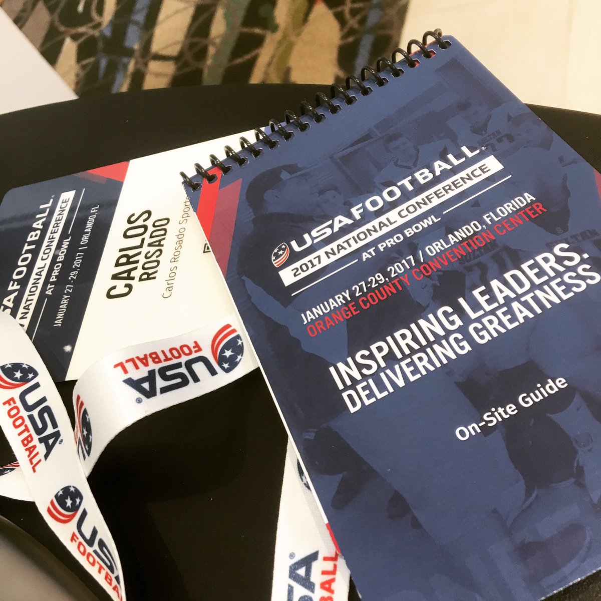 CarlosRosadoV's tweet photo. "Never stop learning, because life never stop teaching" #usafootball #conference #orlando #probowl #cr83 https://t.co/M4EehgiD7C