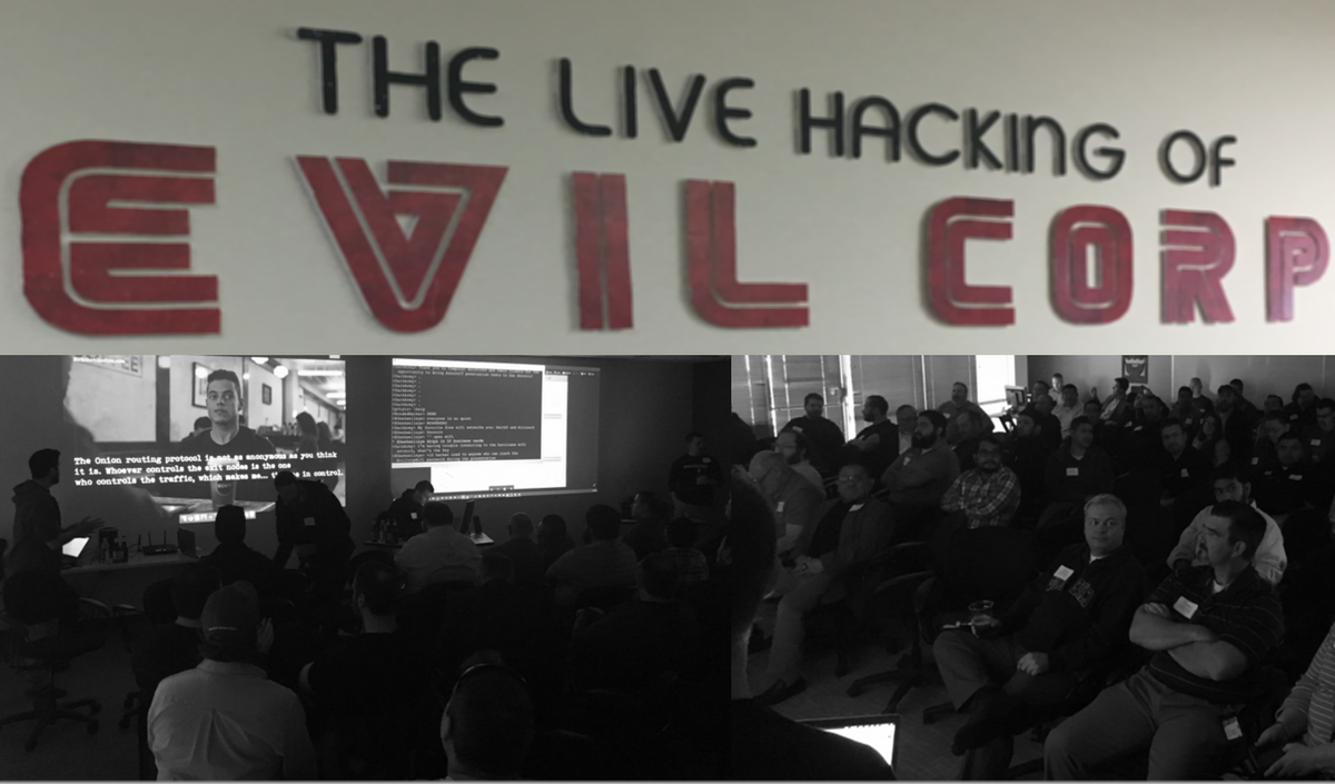 SynerComm's tweet photo. SynerComm's "The Live Hacking of Evil Corp" hacking demo went to San Antonio, TX yesterday. Thanks Computer Solutions! @comsoltx #AssureIT https://t.co/1rfqEQuMVa