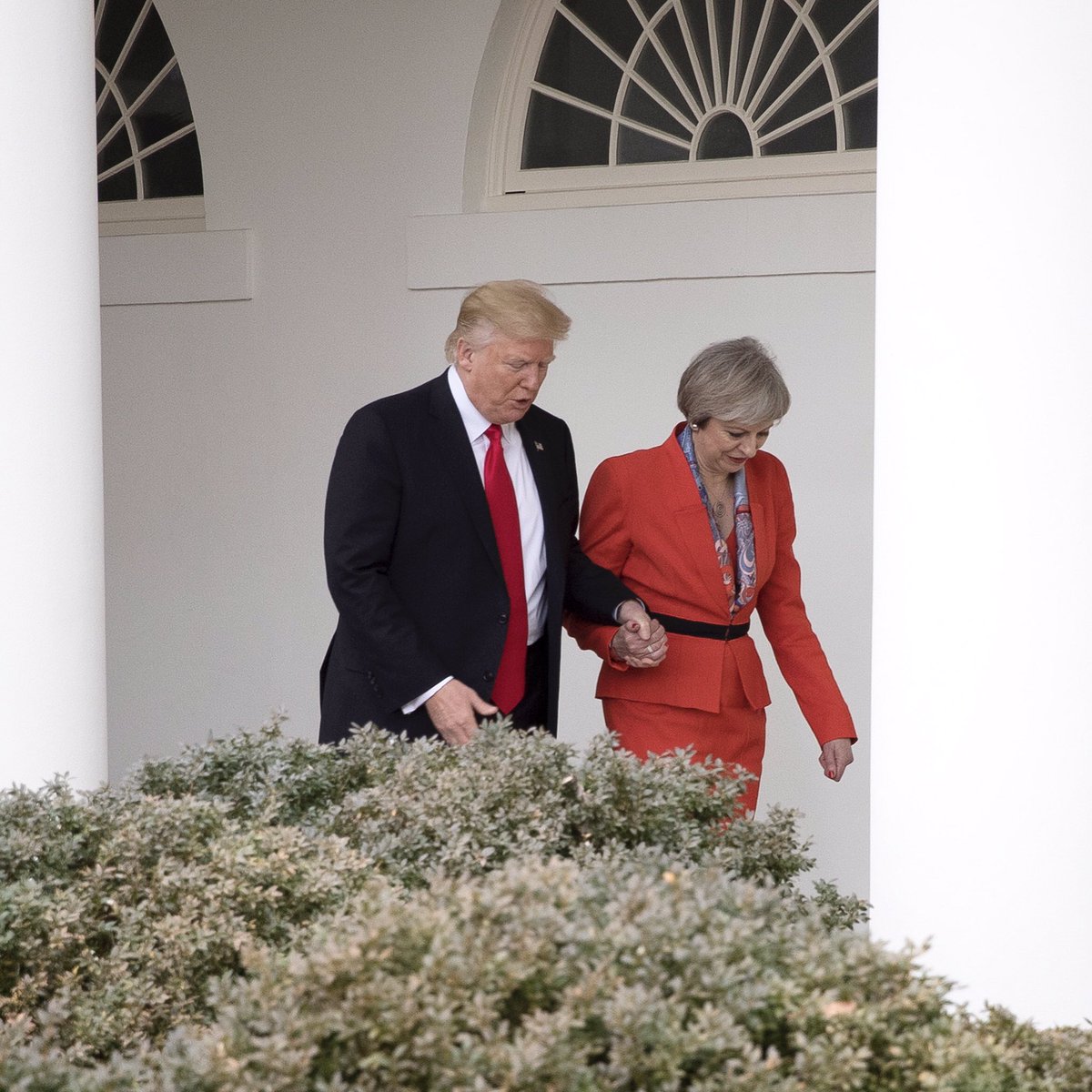 #Twitler didn't get this close to his wife  on  #InaugurationDay. 
#maytrump-#panto 
#specialrelationship