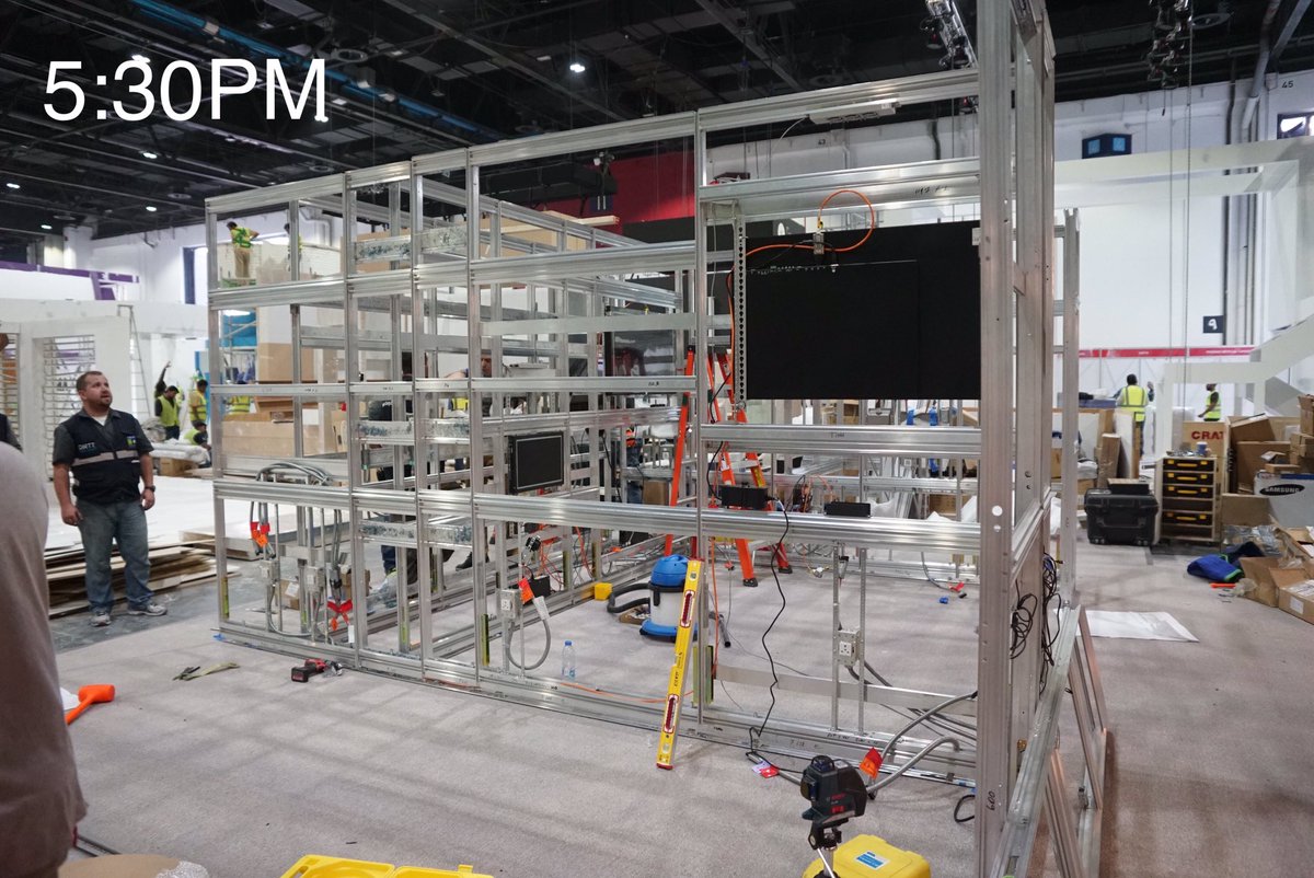 DIRTT's tweet photo. Talk about horsepower! The bones of the #DIRTT patient rooms go from 0-60 in less than 5 short hours. #RapidConstruction #DIRTTArabHealth https://t.co/eNVFSNt4ci